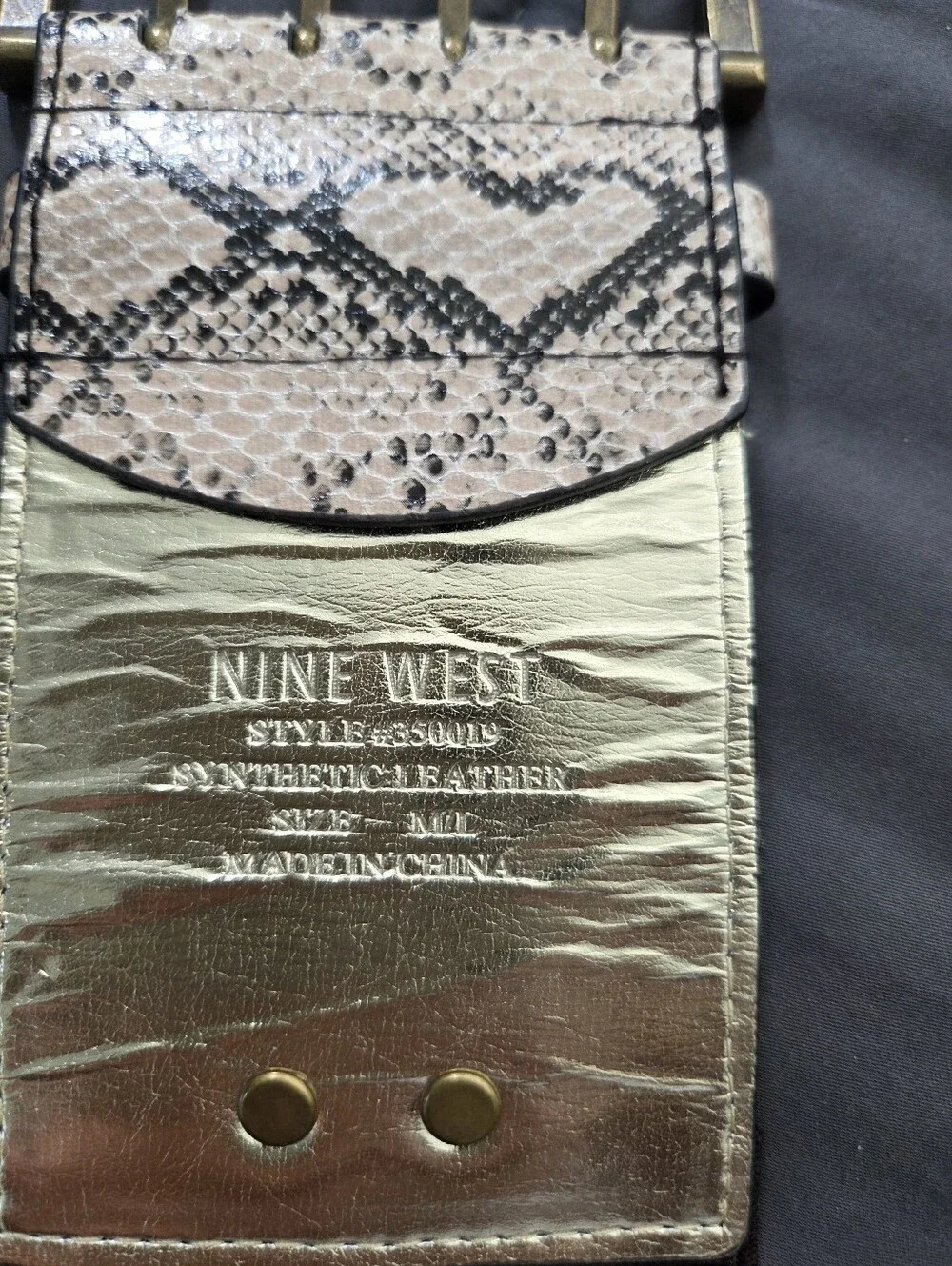Nine West Dark Brown And Print Wide Elasticized Cinch Belt